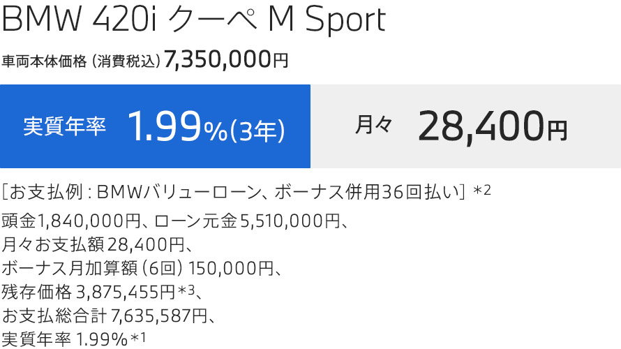 4 COUPE 支払例